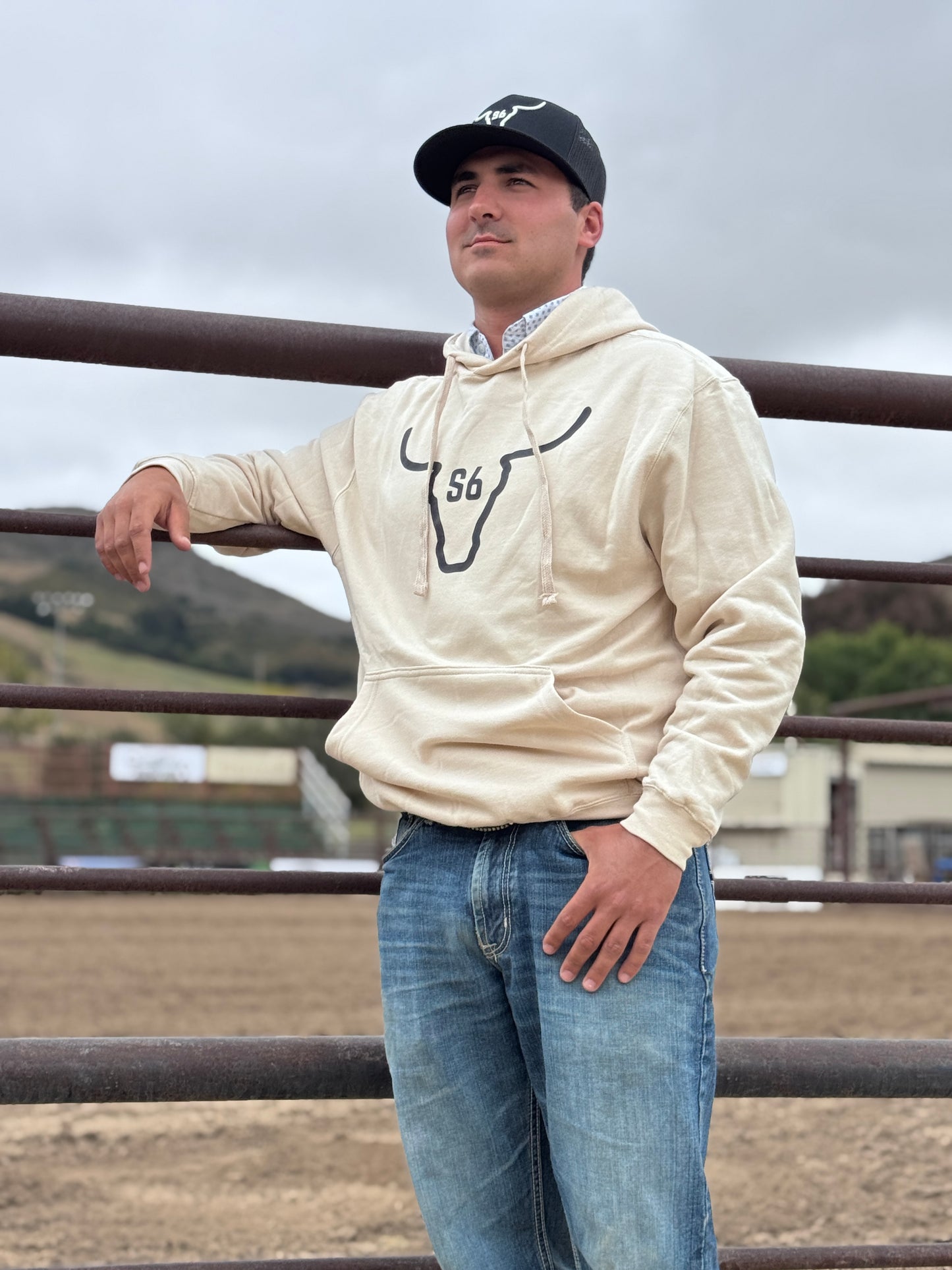 Snappy6 Cream Hoodie with Black Original Logo