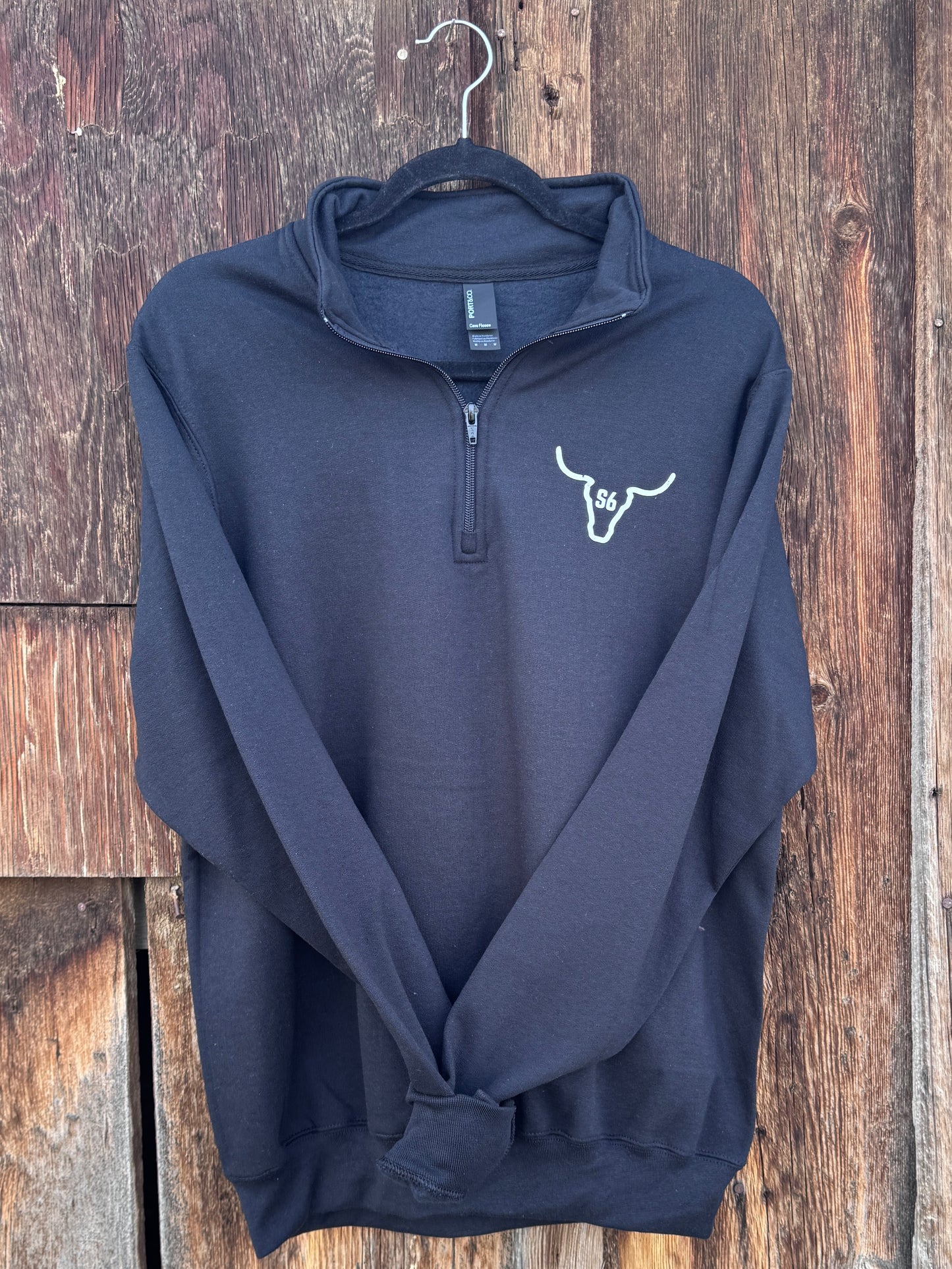 1/4 Zip Sweatshirt Snappy6 Black Sweatshirt