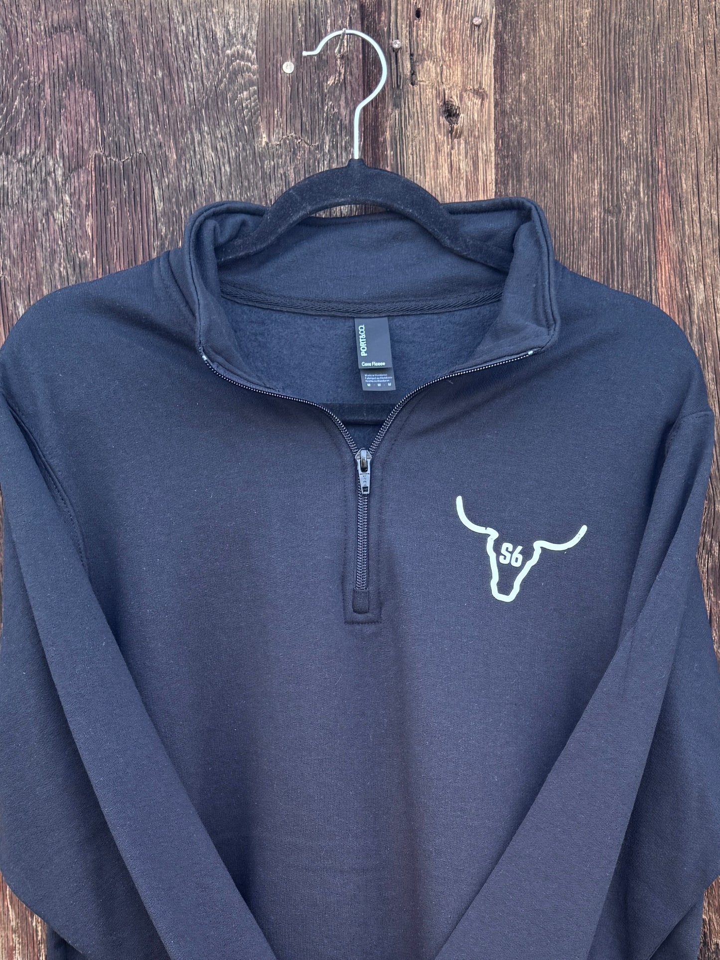 1/4 Zip Sweatshirt Snappy6 Black Sweatshirt