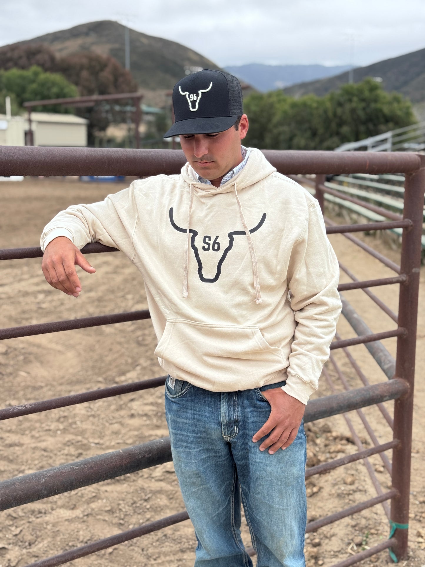 Snappy6 Cream Hoodie with Black Original Logo